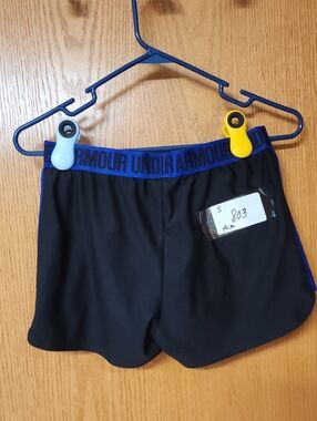 Under Armour Black Shorts with Blue Branded Waistband womens S number 8038